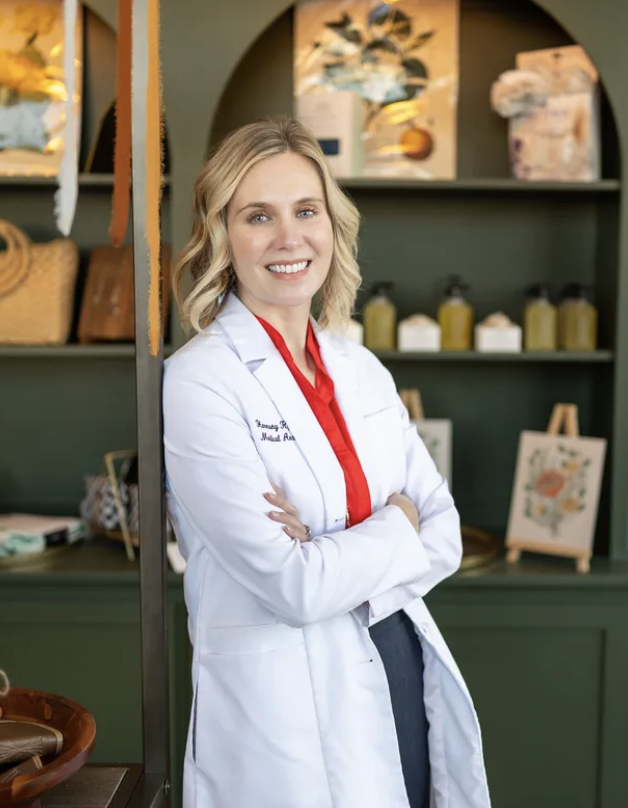 Business owner in her shop for her personal branding headshot session in Wisconsin